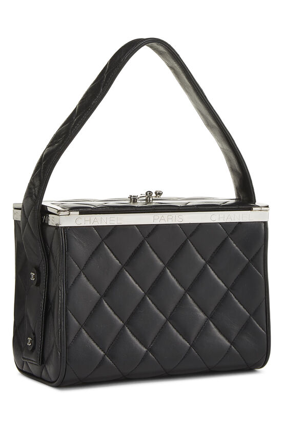 Black Quilted Lambskin Box Bag, , large image number 2
