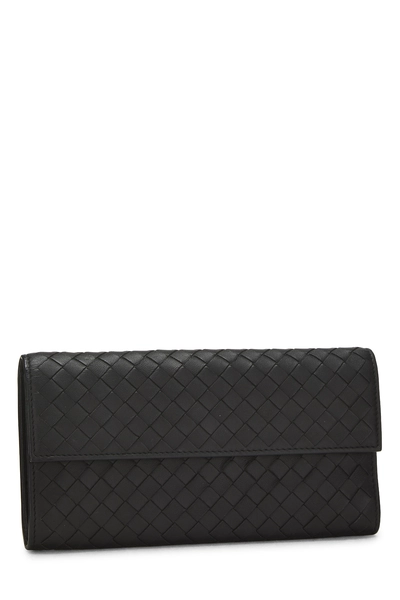 Black Intrecciato Continental Wallet, , large