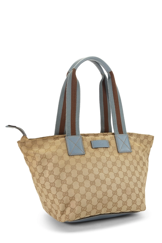 Blue Original GG Canvas Web Soft Zip Tote, , large image number 1