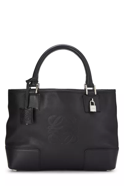 Black Calfskin Leather Fusta 30 Tote