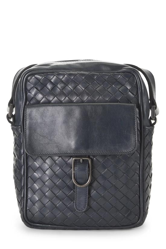Black Intrecciato Leather Crossbody Small, , large image number 0