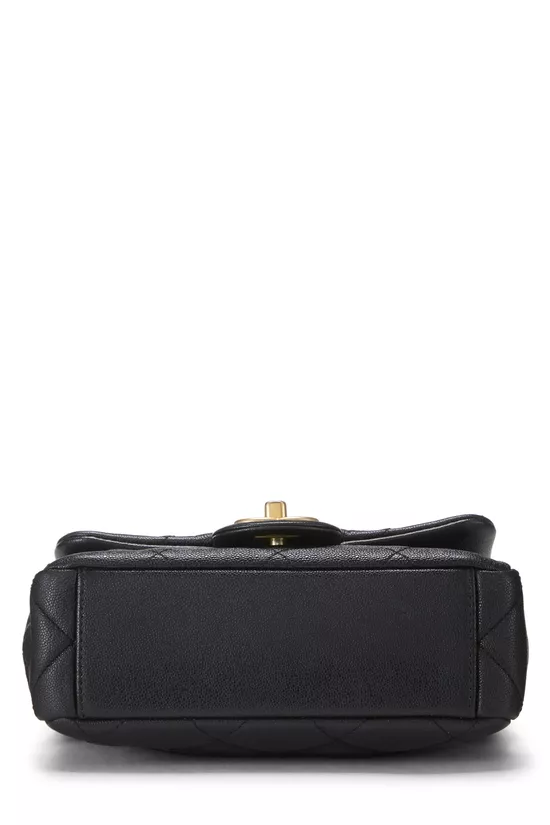 Black Caviar Leather Top Handle Flap Bag Mini, , large image number 4