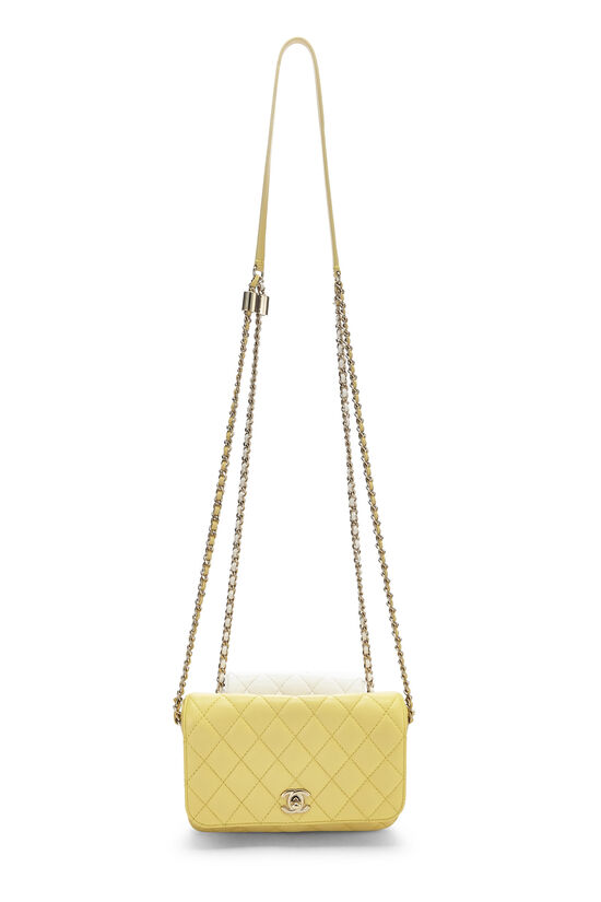 Chanel Yellow & White Quilted Lambskin Side Packs Bag Q6B4E21IMB001