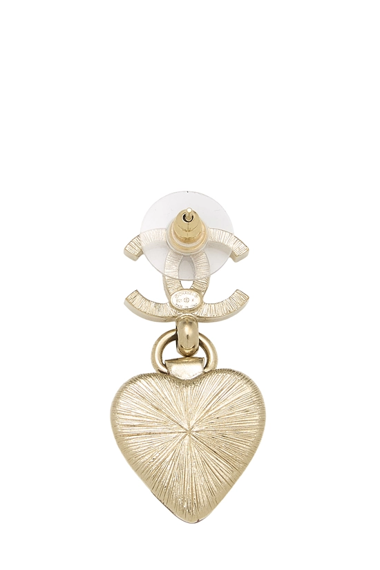 Purple Resin 'CC' Heart Dangle Earrings, , large image number 1