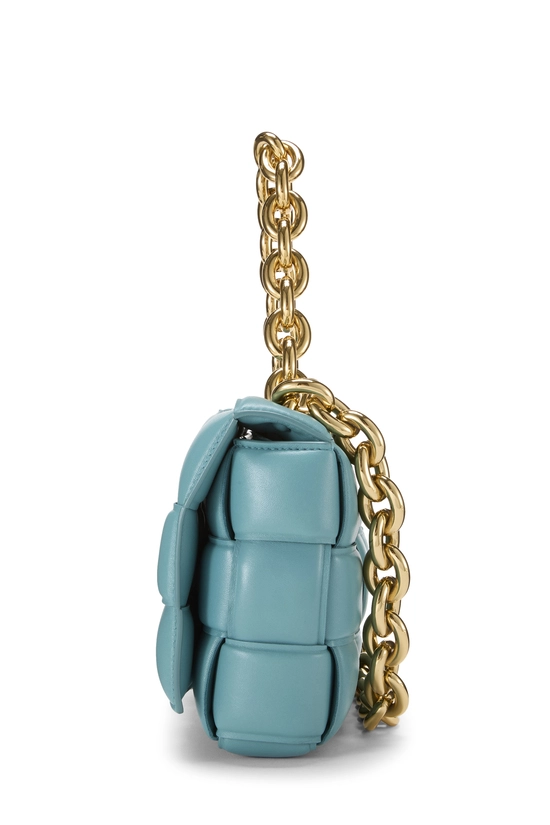 Blue Maxi Intrecciato Padded Chain Cassette, , large image number 2