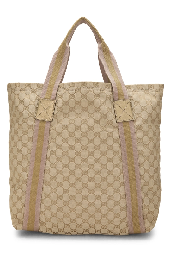 Gold GG Canvas Flat Web Tote, , large image number 3