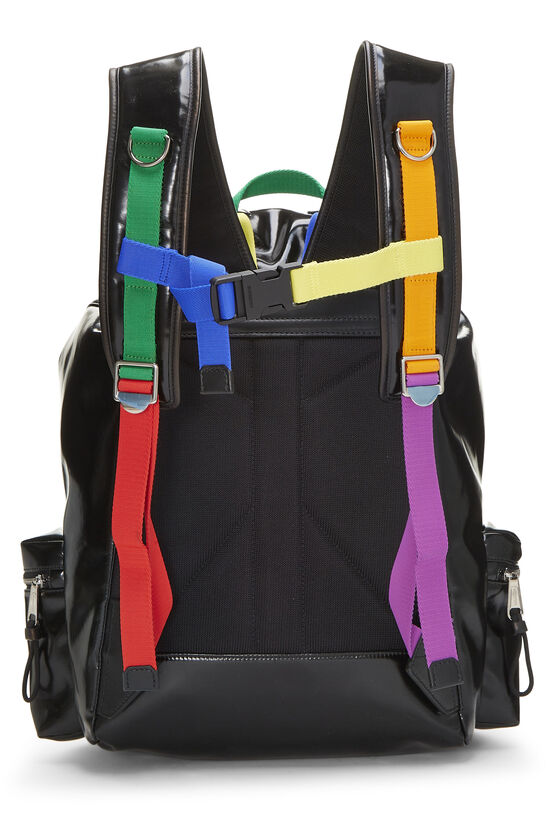 Black Coated Canvas Rainbow Backpack, , large image number 3