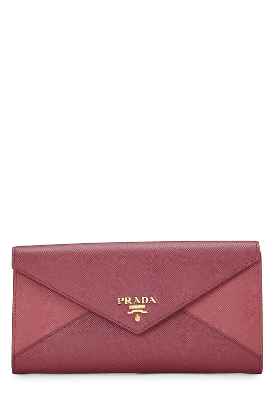 Pink Saffiano Envelope Wallet, , large image number 0