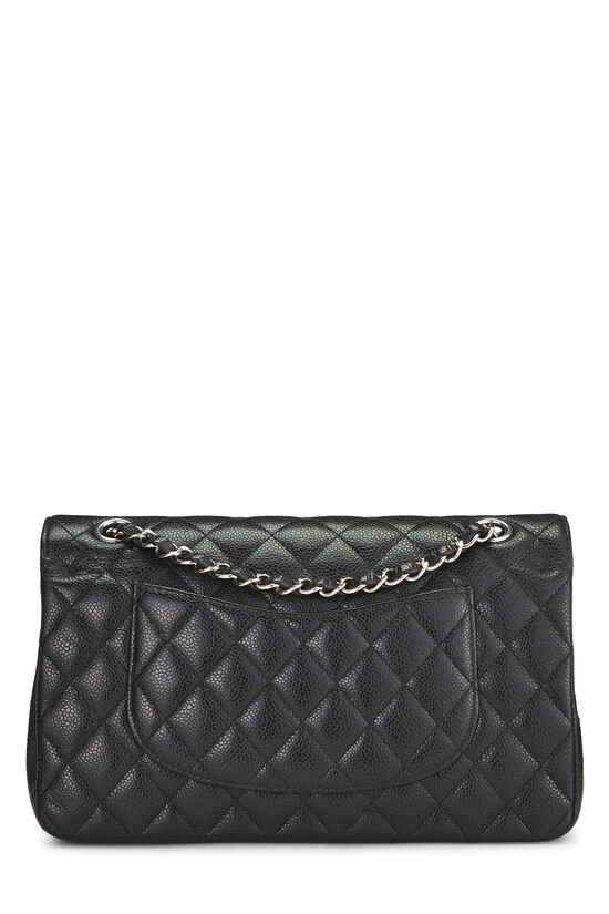Black Quilted Caviar Classic Double Flap Medium, , large image number 3