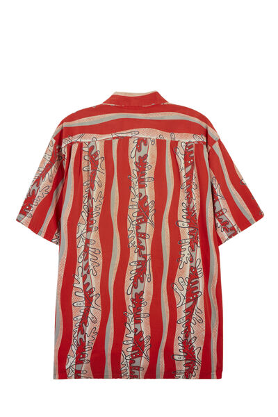 Multicolor Striped Hawaiian Shirt, , large