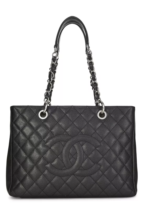 Black Quilted Caviar Grand Shopping Tote (GST), , large image number 0