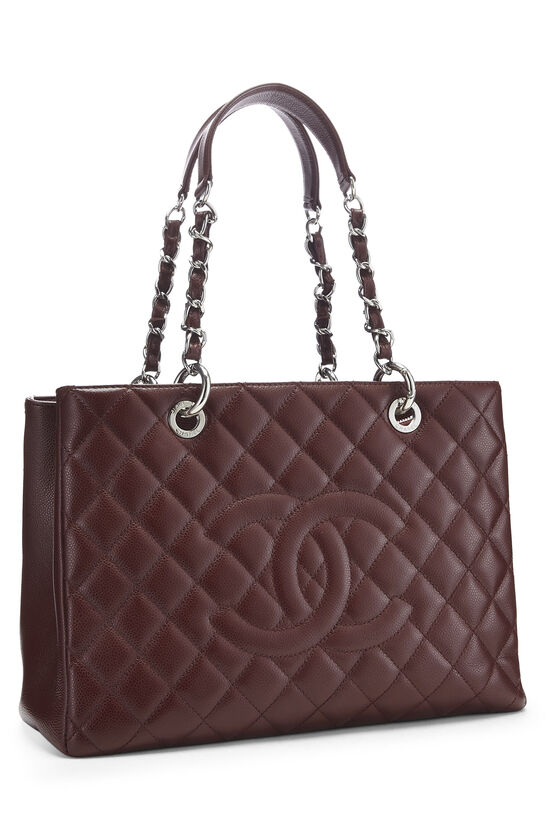 Burgundy Quilted Caviar Grand Shopping Tote (GST), , large image number 1