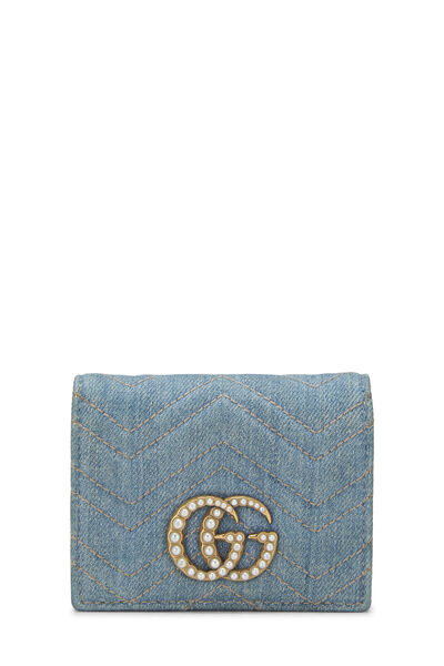 Blue Denim GG Marmont Card Case