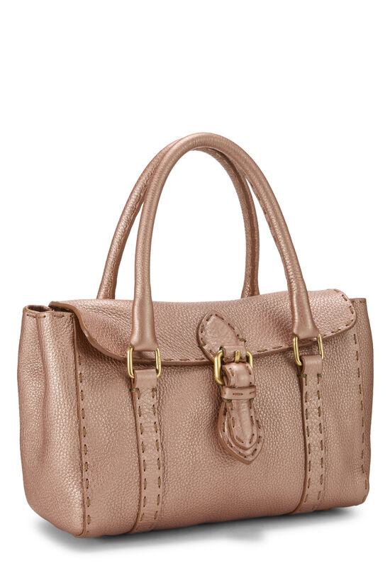 Pink Metallic Pebbled Leather Selleria Linda Bag Mini, , large image number 1