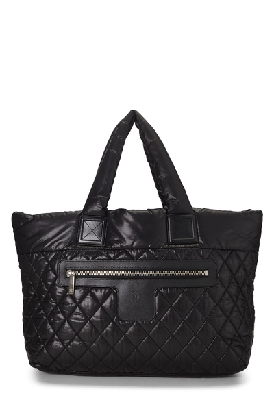 Chanel Black Nylon Coco Cocoon Tote Large