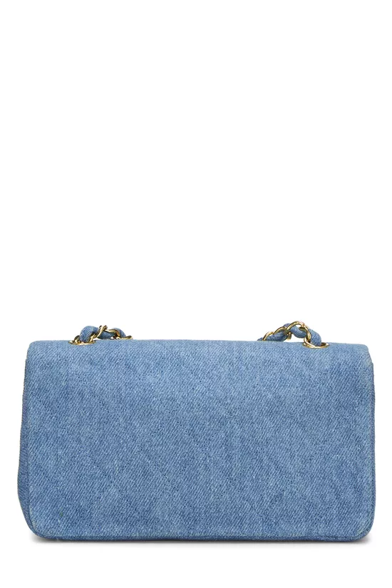 Blue Quilted Denim Full Flap Mini, , large image number 3