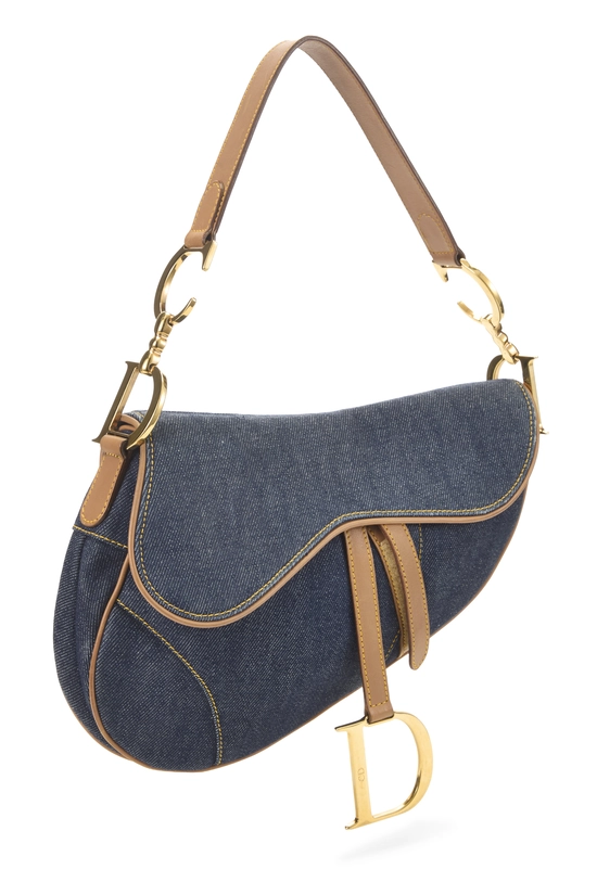 Navy Denim Saddle Bag, , large image number 1
