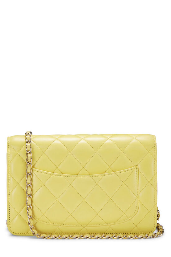 Yellow Quilted Lambskin Classic Wallet On Chain (WOC), , large image number 3