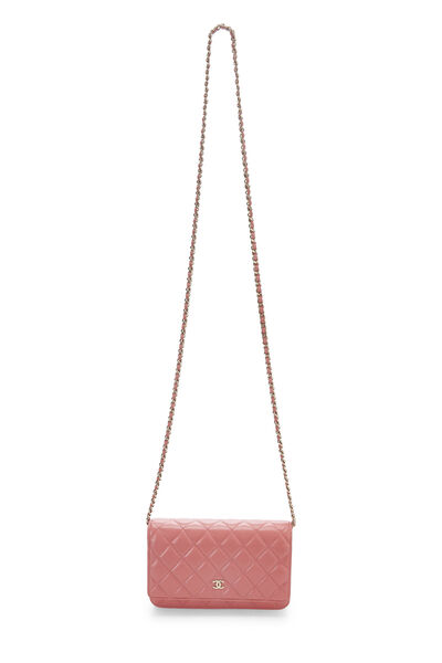 Pink Quilted Caviar Wallet On Chain (WOC), , large