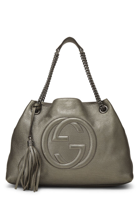 Grey Leather Soho Chain Tote, , large image number 0