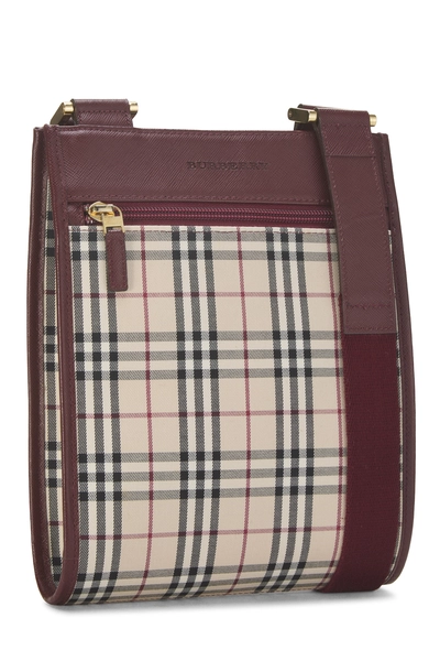 Burberry Burgundy Check Jacquard Canvas Crossbody — photo 2