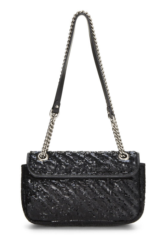 Black Sequin GG Marmont Shoulder Bag Small, , large image number 3
