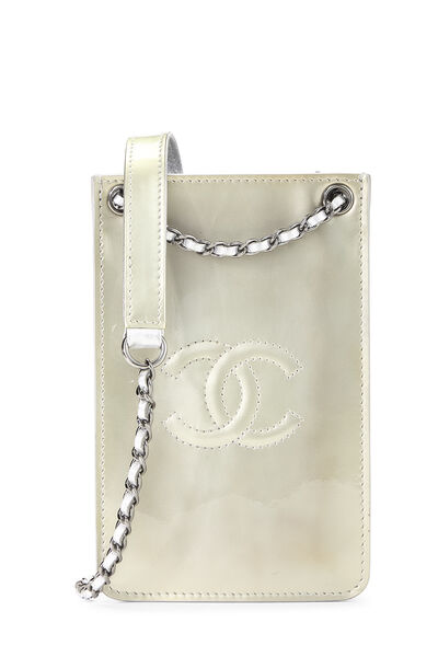 Silver Patent Leather Smartphone Holder