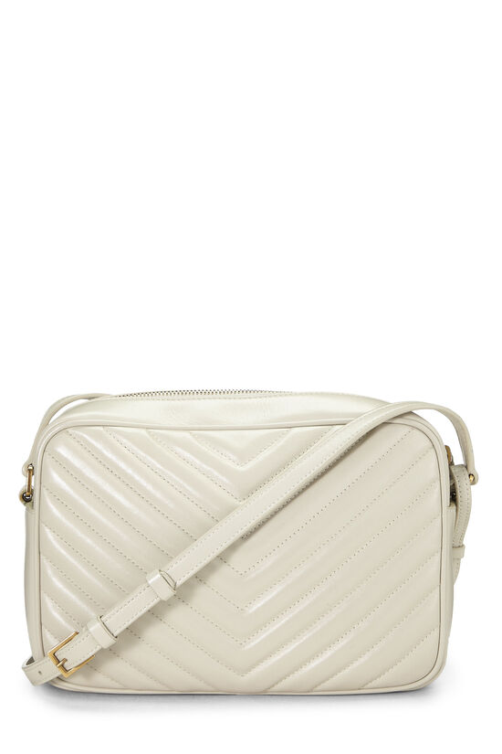White Quilted Calfskin Lou Camera Bag, , large image number 3