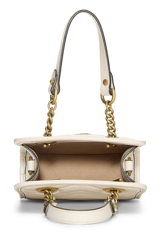 White Leather GG Marmont Tote Mini, , large image number 5