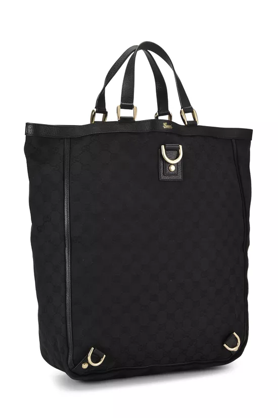 Black GG Canvas D-Ring Abbey Vertical Tote, , large image number 1