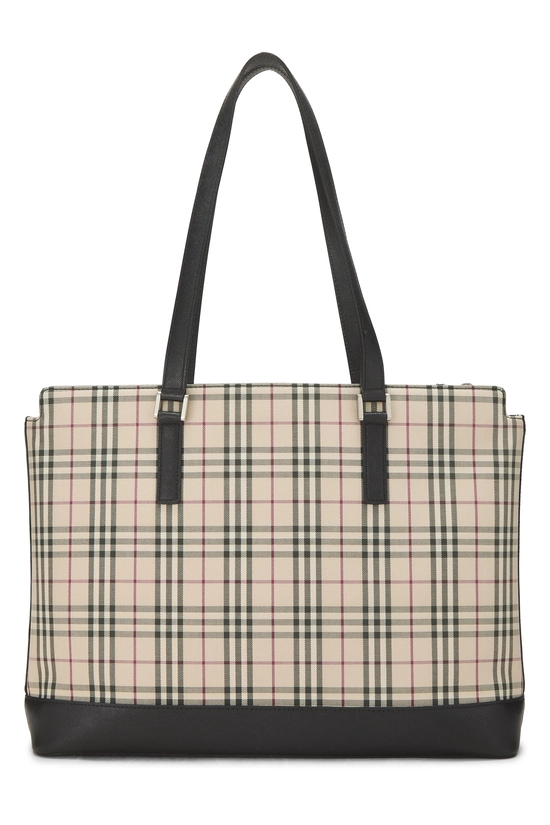 Black Check Jacquard Zip Tote Medium, , large image number 3