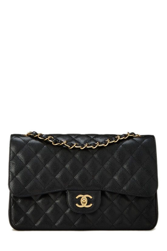 Black Quilted Caviar New Classic Double Flap Jumbo, , large image number 0
