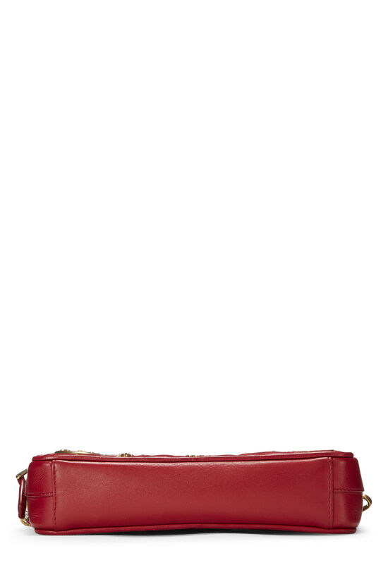 Red Leather Charms Double Zip Camera Bag, , large image number 6