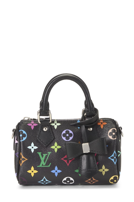 Takashi Murakami x Louis Vuitton Black Monogram Multicolore Speedy Bandouliere Nano, , large image number 0