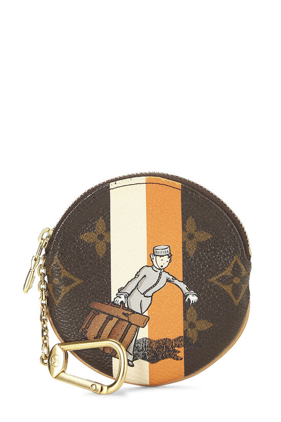 Orange Bell Boy Monogram Canvas Porte Monnaie Round, , large image number 0