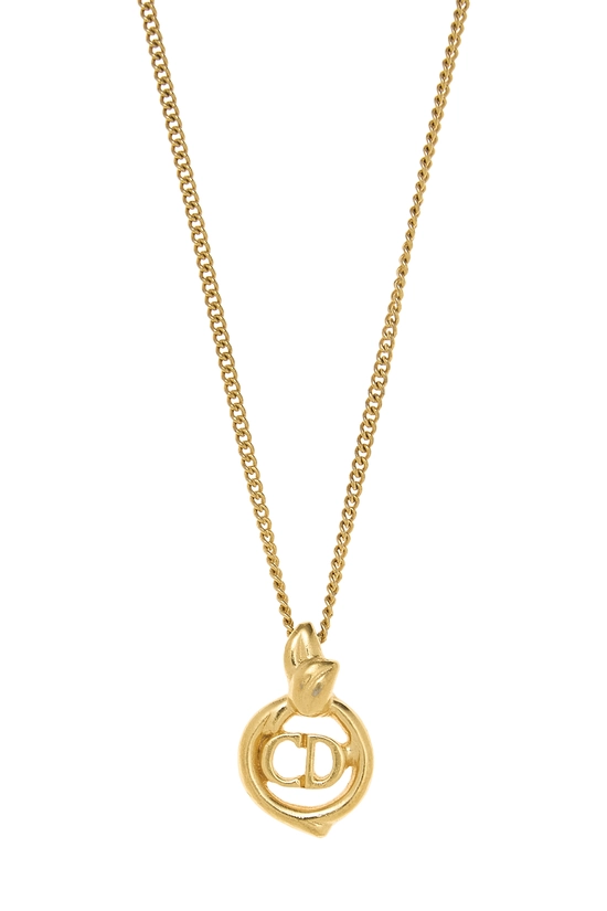 Gold 'CD' Necklace, , large image number 1