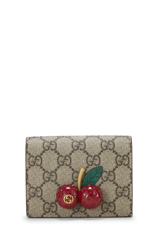 Original GG Supreme Canvas Cherry Card Case, , large image number 0