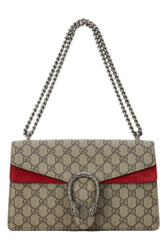 Pre-Owned Red GG Supreme Canvas Dionysus Shoulder Bag QFBEAD0LRB016 