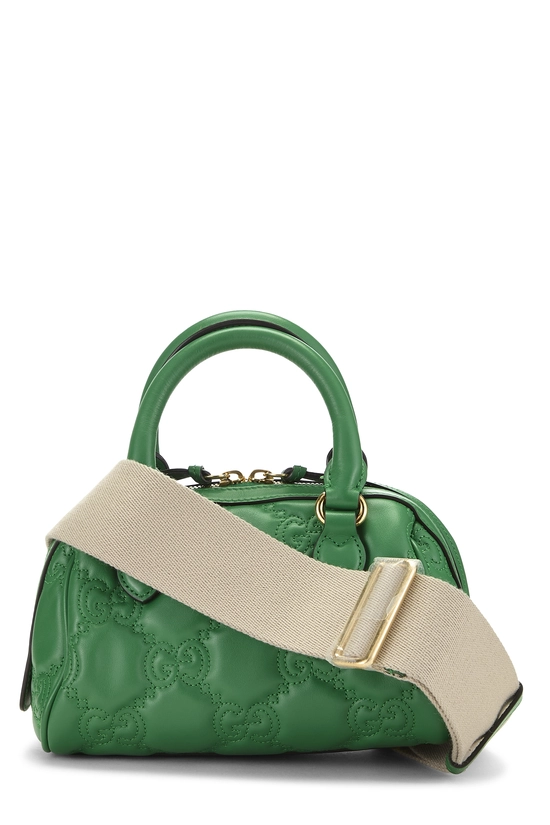Green Leather GG Marmont Matelass&eacute; Bowler Mini, , large image number 3