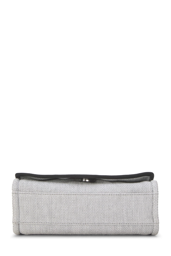 Grey Woven Raffia Deauville Messenger, , large image number 4