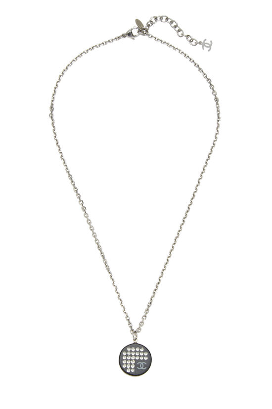 Black Crystal & Acrylic 'CC' Necklace, , large image number 0