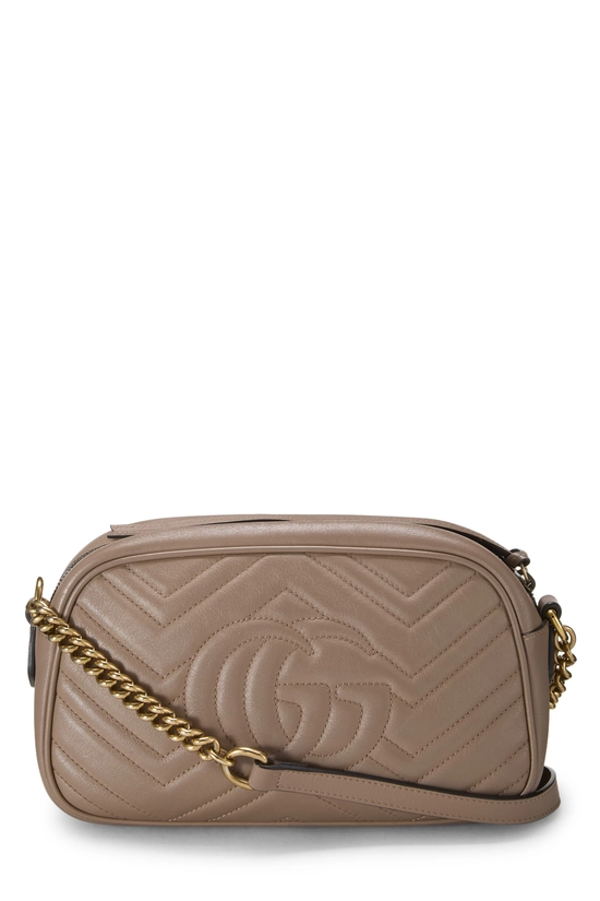 Beige Leather GG Marmont Crossbody Bag Small, , large image number 3