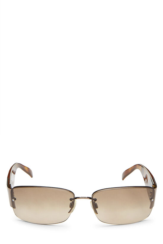 Brown Faux Tortoise Acetate Swarovski Sunglasses, , large image number 1