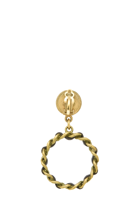 Gold 'CC' Clover Dangle Earrings, , large image number 1