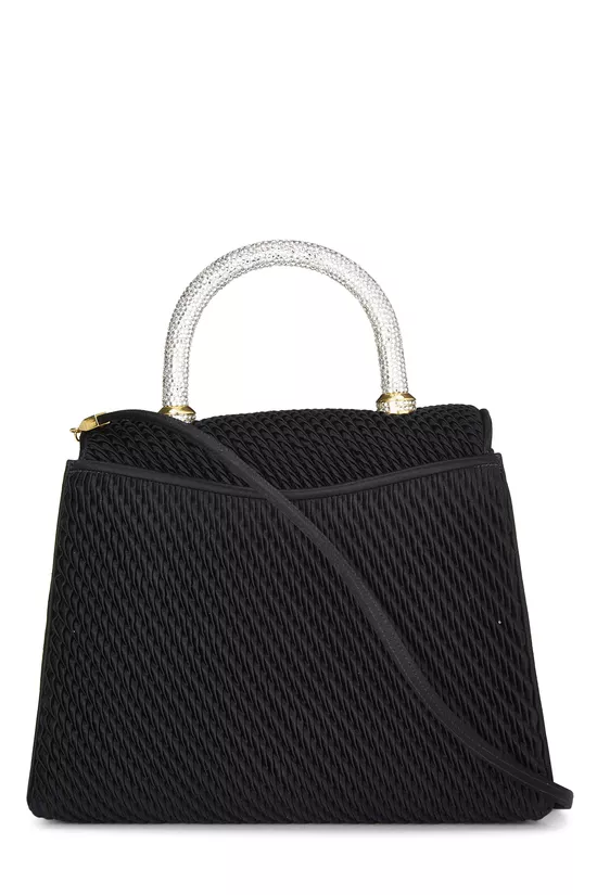 Black Satin Crystal Top Handle, , large image number 3