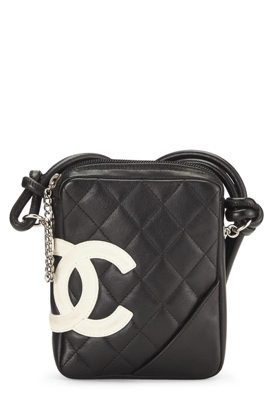 Black Quilted Calfskin Cambon Shoulder Bag Mini