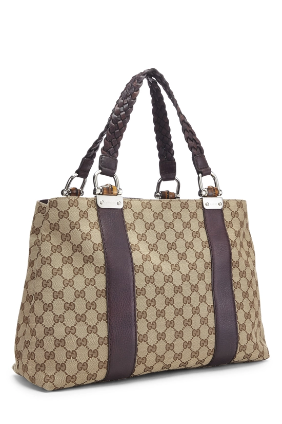 Original GG Canvas Bamboo Bar Tote, , large image number 1
