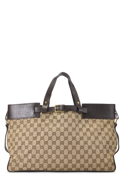 Gucci Original GG Canvas Buckle Tote Large