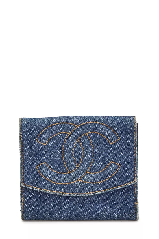 Blue Denim 'CC' Wallet, , large image number 0