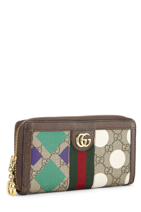 Multicolored GG Supreme Canvas Ophidia Zip Wallet, , large image number 1